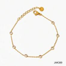 1pc Colorful Contrast Rhinestone Anklet, Stainless Steel Vintage Versatile Chain Jewelry