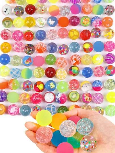 1/5/10/15/20/30/40/50/60/80/100pcs Shiny Bouncy Balls, Adult Party Favors And Prize Bag Fillers, Piñata Filler, Birthday Gifts, Gift Box Decor, Stress Relief Small Gifts