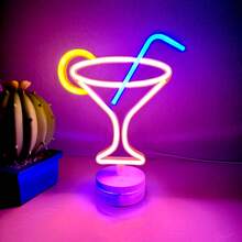 1 件彩虹霓虹灯房间装饰灯，电池或 USB 供电，适用于卧室、宿舍、庭院、露营、酒吧、餐厅、派对、家居、户外装饰