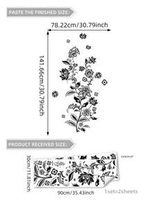 1pc Black Vine Flower & Butterfly Fridge Decoration Sticker, Stickers, Wall Decal, Vinly Decal For Home Decorations, Spring Decoration Items Refresh Your Home, Festival Decoration Stickers Gifts Birthday Graduation
