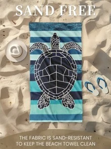 1pc Printed Beach Towel, Dark Sea Turtle Swim Towel, Bath Towel, Fashion Style Beach Towel, Super Absorbent Bath Towel For Bathroom, Swimming, Fitness, Yoga, Soft And Comfortable Microfiber Towel, Lightweight And Portable, Wind And Sun Protection, Sandproof For Summer Travel, Vacation Holiday Bathroom Decor, Available With Or Without Storage Bag, Recommend Regular Sizes And Larger Sizes, (35*75cm Small Size Towel,150cm Or Above Recommended)