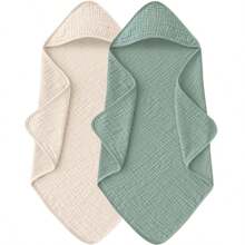 1PC Muslin Hooded Baby Towels Ultra-Soft Absorbent Baby Bath Towels With Hood For Newborn And Infant 30x30inch