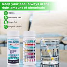 Swimming Pool And Spa Test Strips, 7-In-1 Water Quality Test Strips, 50/100 Water Chemistry Tests, Accurately Test Bromine, Total Alkalinity, PH, Free Chlorine, Total Hardness, Triazole And Total Chlorine, Suitable For Household Drinking Water, Hot Tubs, Swimming Pools, Spas And Well Water, Easy-To-Use Water Quality Test Strips, Suitable For Garden Swimming Pool Cleaning - Multicolor - View 2
