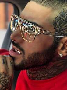 复古风格 4 件套方形框架眼镜套装 - 非处方全框时尚眼镜，配有透明 PC 镜片、镁铝合金，含眼镜盒 - 送给男士的完美礼物 - 無色 - 查看 6