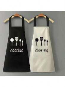 1pc Minimalist Style Waterproof & Stain Resistant Apron