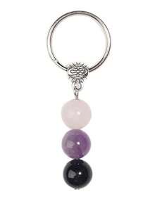 1 pieza Llavero de cristal natural, para nuevos comienzos, llavero de piedra curativa para aliviar la ansiedad, curación de cristales, regalo de fiesta o graduación para mujeres