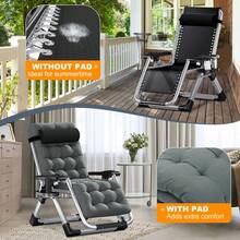 DoCred Zero Gravity Chair, Premium Lawn Recliner Folding Portable Chaise Lounge With Detachable Cushion, Headrest And Cup Holder, Reclining Patio Lounger Chair - 深灰色 - 查看 5