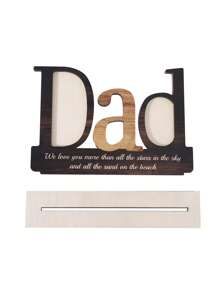 Presente do Dia dos Pais para o Pai, Quadro de Fotos com Placa DAD para Decoração de Mesa, Exibir 2 Fotos, Presente do Dia dos Pais, Quadros Fotos para Presente de Pai, Decoração de Casa e Escritório, Presentes de Aniversário de Pai da Filha e do Filho, Quadro de Fotos de Madeira para Decoração de Mesa em Casa