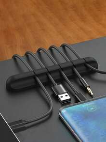 1pc Multifunctional Desktop Cable Organizer, Black Wire Manager, Data Cable Storage Holder Back To School