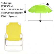 Portable Small Beach Chair With A Maximum Load Capacity Of 50KG/110 Pounds - Folding Sun Protection Outdoor Seat, Suitable For Beaches, Small Picnics, Camping And Travel - Multicolor - View 3