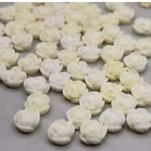 Resin Flower With Through Hole - 15mm - Japamalas, Women's Accessories, Necklaces. - trắng - Xem 2