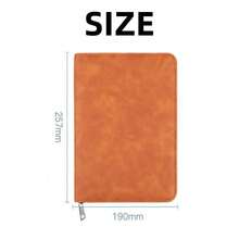 商务拉链袋笔记本A5活页本套装学校用品办公多功能会议记录簿配有卡槽和手机支架仿PU皮革活页夹 - A5 - 查看 2