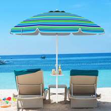 7.2 FT Portable Beach Umbrella Tilt Sand Anchor Cup Holder With Carry Bag Green - màu xanh lá - Xem 2