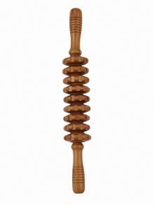 1 Multifunctional 9-Wheel Wooden Massage Roller Scraping Gua Board Wooden Massage Tool Full Body Meridian Massager,School,Back To School,Travel,Travel Essentials,Home Essentials,Spa,Massage Tool,Massage,Massager,Spa - Yellow - View 18