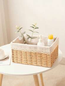 1 Stück gewebter Desktop Aufbewahrungskorb für Snacks, Kosmetik, Spielzeug, etc. Haushalts Vliesstoff Mehrzweck Organizer für Kaffeetisch oder Schlüsselkorb