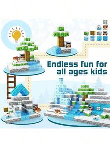 [60pcs/75pcs/110pcs/144pcs] Magnetic Building Blocks Set - Magnetic Construction Toys, Kids Cube Toy, Ice World, Build Magnetic World, STEM Gift, Halloween And Christmas Birthday Toy Gift (Random Color & Pattern) - Multicolor - View 4