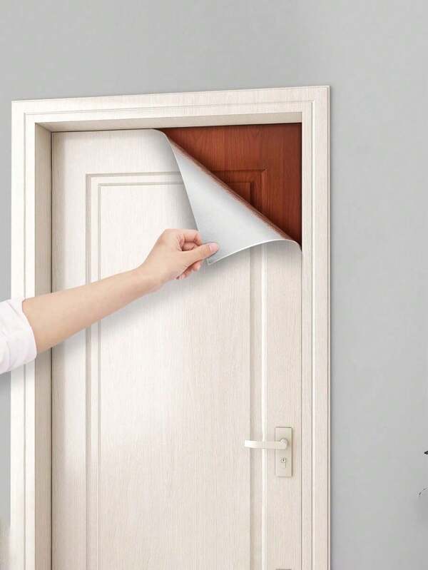 1 Roll Of Self-Adhesive Vinyl Imitation Wood Grain Door Decoration Wallpaper For Kitchen, Desk, Wall Decoration, Suitable For Home, Kitchen, Bathroom, Furniture Renovation And Decoration (Waterproof, Oil-Proof, Removable), Home Decoration Sealing Sticker