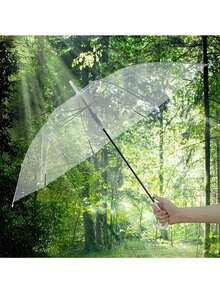 1/6pcs Elegant Transparent Bridal Wedding Umbrella - Waterproof Bride Shower Gift And Bachelorette Party Photo Prop, Suitable For Outdoor Ceremony, Rainy Day Backup Umbrella And Bridesmaid Gift - Vintage Style Parasol, Spring Summer Picks, Brides Maid Gifts, Room, Bedroom Decor, Bedroom Decor, Beach, Travel, For Men, For Women, Vacation,Cute Stuff - White - View 11