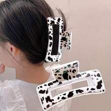 3 pezzi Eleganti fermagli per capelli antiscivolo con stampa mucca - Design alla moda in bianco e nero a motivo di mucca, fermagli a forma di U pratici per acconciature quotidiane, ottimo regalo per la Festa della Mamma, compleanni estivi, accessori per capelli autunno/inverno da donna per look da vacanza