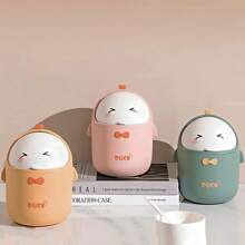1PC Penguin Design Desktop Wastebasket With Lid, Mini Wastebasket, Small Wastebasket With Lid, Desktop Wastebasket, Plastic Desktop Wastebasket, Swivel Top Lid Design To Prevent Odor Leakage, Used For Storing Fruit Peels And Confetti On Desktop To Keep It Neat And Tidy, Suitable For Bathroom, Home Office Desk Decorations, Coffee Table, Office, Living Room, Study Room. Back To School