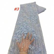 2025 High Quality African Sequins Tulle Embroidered Groom Lace Fabric French Beaded Lace Fabric For Nigerian Wedding Material Dress