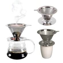 Filtro Coador De Café Inox 103 - Com Pegador em Silicone - Peneira Aço Reutilizável - Prata - Visão 8