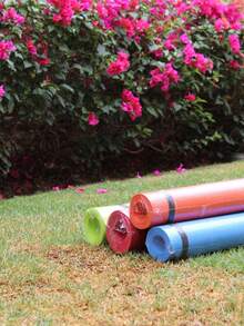 EVA Foam Yoga Pilates Exercise Mat, 6mm Thick - Hot Pink - View 3