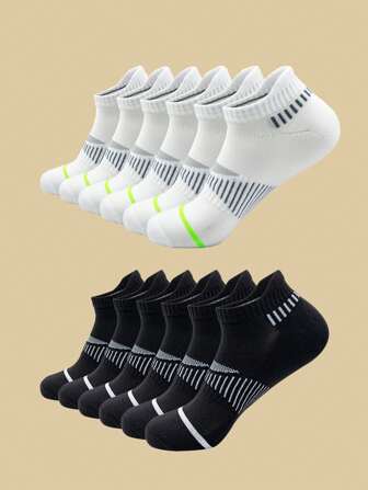 12 Pairs Men's Plus Size Summer Breathable Mesh Sports Ankle Socks, Minimalist Versatile Invisible Socks