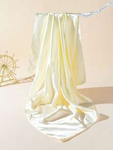 1 pièce Foulard carré en soie mate unicolore pour femme, minimaliste et élégant, adapté aux sorties, aux vacances et à la photographie au printemps, en été et en automne - Doré - Voir 9