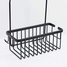 可调节铝制浴室置物架，金属浴室收纳架，淋浴置物架，防锈金属淋浴架，壁挂式收纳架 - 免钻孔浴室收纳架带挂钩，节省空间的铝制置物架，黑/银色，浴室梳妆台收纳架，豪华铝制浴室装饰，淋浴架，生日装饰，新年礼物，情人节礼物 - 銀色 - 查看 9