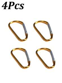4pcs Aluminum Snap Hook Carabiner D-Ring Key Chain Clip Keychain Hiking Camp,Colorful Outdoor Keychain,D-Shaped Aluminum Carabiners, Heavy Duty Spring Hook Keychain Clips, Lightweight Mixed Colors, Ideal For Camping, Fishing, Pet Leashes, And Securing Indoor/Outdoor Gear, Camping Accessories
