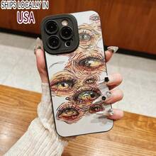 Eye Pattern Phone Case, Soft Phone Case, Mobile Phone Protective Cover, Phone Accessories Compatible With IPhone 11 12 13 14 15 16 Pro Max/Pro/Plus - 黑色 - 查看 2
