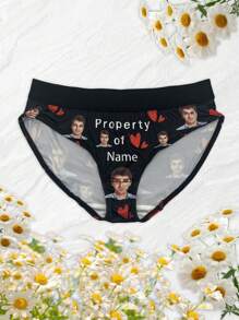 Ropa interior personalizada y exclusiva con fotos y nombres, regalo del Día de la Madre para mamá, regalo del Día de San Valentín para la novia, regalo de aniversario, regalo del Día de San Valentín, regalo para parejas, regalo de cumpleaños, regalo de boda, regalo exclusivo de aniversario, 1 pieza