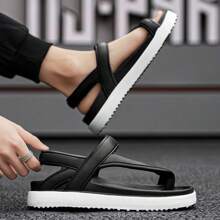 Men's Fashion Flip Flops, Thick Soft Sole, Fashion Versatile, Ideal For Street Wear, Solid Minimalist Style, Outdoor Sports, Beach Vacation, Flat Sandals