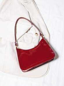 Fashionable Simple Minimalist One Shoulder Armpit Bread Bag - Burgundy - View 1