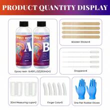 20ml/50ml/100ml/250ml/500ml Crystal Epoxy Resin AB Glue, 1:1 Ratio, 12-24 Hrs Curing, No Bubbles, DIY, River Table, Non-Yellowing, High Hardness, Smooth Finish