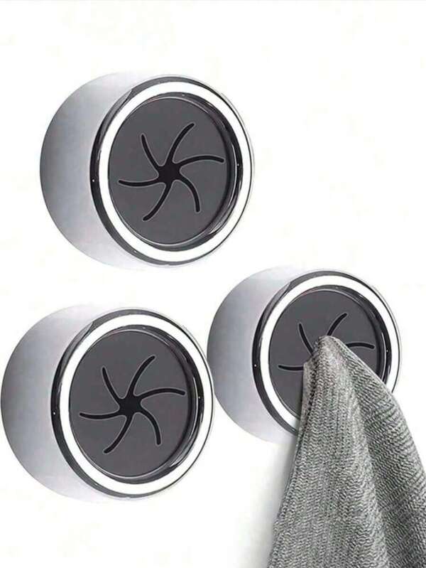 3 piezas Toallero de cocina, Gancho autoadhesivo para toallas de lavado de platos, Toallero circular montado en la pared, Adecuado para baños, cocinas y hogares, paredes, gabinetes, garajes, sin necesidad de perforar, accesorios de baño, decoración de habitaciones