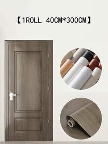 1卷自粘乙烯基仿木纹门装饰墙纸用于厨房、书桌、墙壁装饰，适用于家庭、厨房、浴室、家具翻新和装饰（防水、防油、可移除），家居装饰密封贴纸