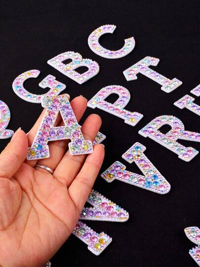 1pc A-Z Letter, Bright Color, Exquisite, Custom Name, Hand-Stitched Patch, Adhesive Backing, Badge, 3D Patch, Hat, Jeans, Sticker, Clothes, Bag, DIY Craft, Decorative Accessory - High-End Fashion, Convenient To Use