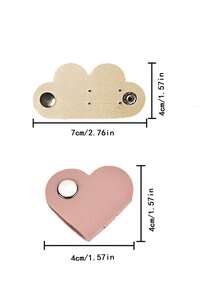 Customizable Leather Heart-Shaped Earphone & Cable Organizer, Data Cable Management Tie, Desk Wire Clips, Loom Band - Multicolor - View 9