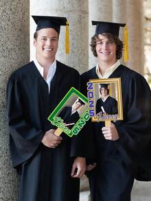 Personalized Face Fans With Wooden Handle , Custom Graduation Class Of 2025 Head Fans On A Stick,Custom Head Fans For Graduation Party Birthday - Multicolor - View 6