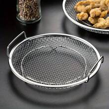 (1 Set) Round Shaped Oil Strainer Tray With Handle & Filter Net, Stainless Steel Portable Kitchen Drain Basket, Multi-Function Washing Basin - Multicolor - View 3