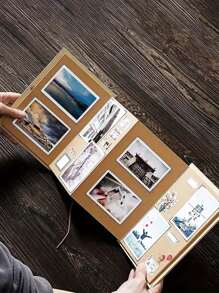 1pc Kraft Paper Folding Cubic Photo Album, Handmade Doodle, Graduation/Birthday Gift, Anniversary Memory Album, Suitable For Photos & Important Records