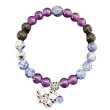 1 pieza Pulsera con cuentas chakra con piedras naturales, para mantener el equilibrio espiritual y energético, con dije de loto, pulsera de yoga, joya como regalo para hombres y mujeres - Pulsera - Ver 4