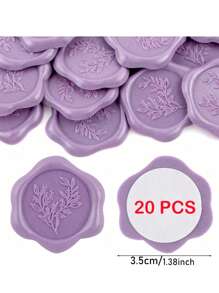 CYFUN DESIGN 20/25 PCS Eucalyptus Pattern Real Wax Sealing Stickers Self-Adhesive Wedding Invitation Envelope Seal Stickers For Decorating Wedding Invitations, Gifts,Back To School,School Supplies