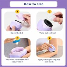 Aplicador portátil de protector solar - Aplicador de esponja rellenable para protector solar, crema solar y loción, ideal para adultos y familias - Tamaño perfecto para viajes (Morado/Rosa/Azul/Verde)