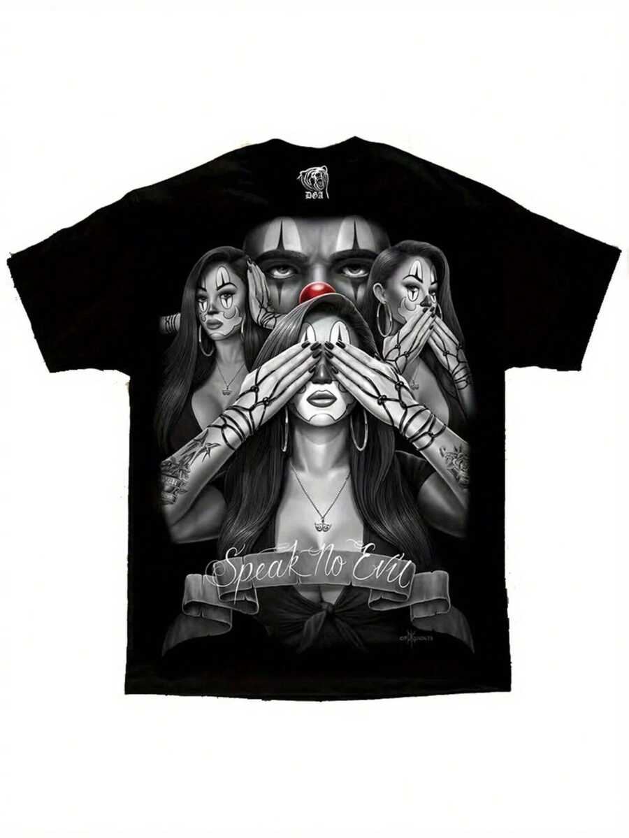 Speak No Evil Lowrider Homies Chicano Art David GonzalesT-Shirt - 黑色 - 查看 1