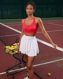 Racerback Molded Cup Sports Bra With Sewn In Pads - A-deep Red - View 11