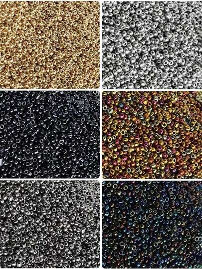 10 克/约 1000 件 0.36 盎司 2 毫米均匀复古风格电镀玻璃珠，适合 DIY 珠宝制作和刺绣工艺品