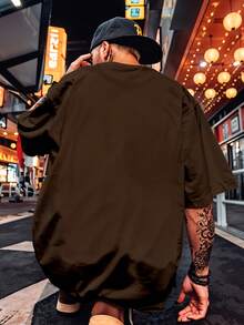 Oversized Streetwear Academia Lisa Premium 100% Cotton T-Shirt NERD VEST - 鏽棕色 - 查看 2